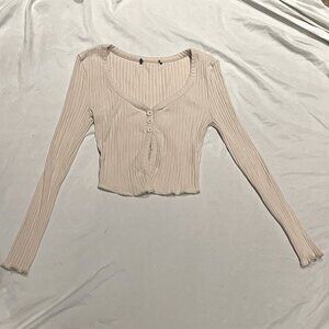 Women's long sleeve ribbed shirt